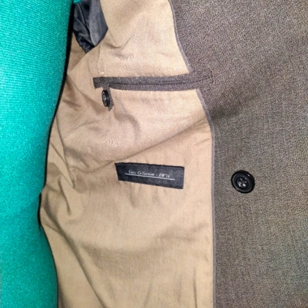 Zara Man 4 Button Textured Double Breasted Brown Blazer Sz 38 NWT